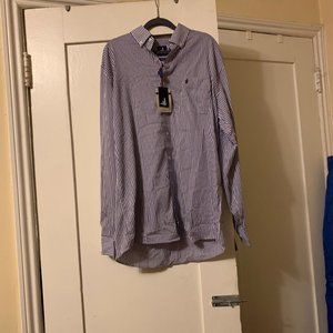Johnnie-O Tweener Button Viola Striped Shirt Large